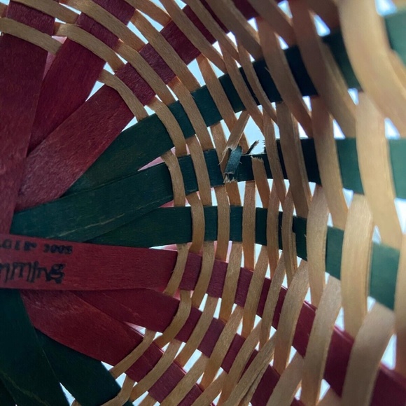 Longaberger 2003 Tree Trimming Melody Basket Holly Liner BROKEN WEAVE - Picture 9 of 11
